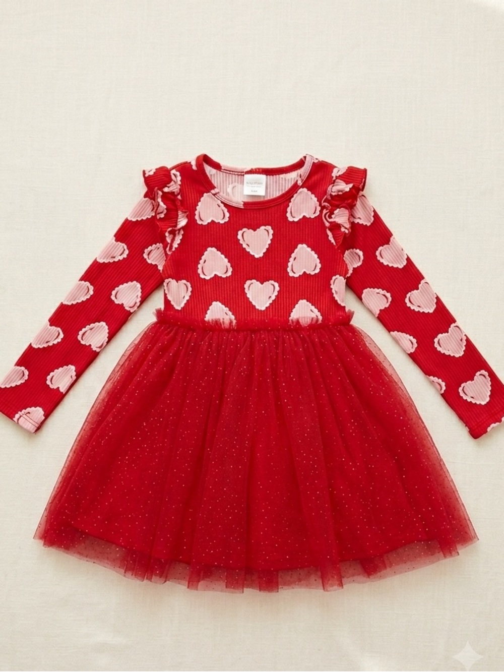 We Celebrate Valentine’s Day Pink Heart Tulle Dress Size 5T Ballerina Sparkle
